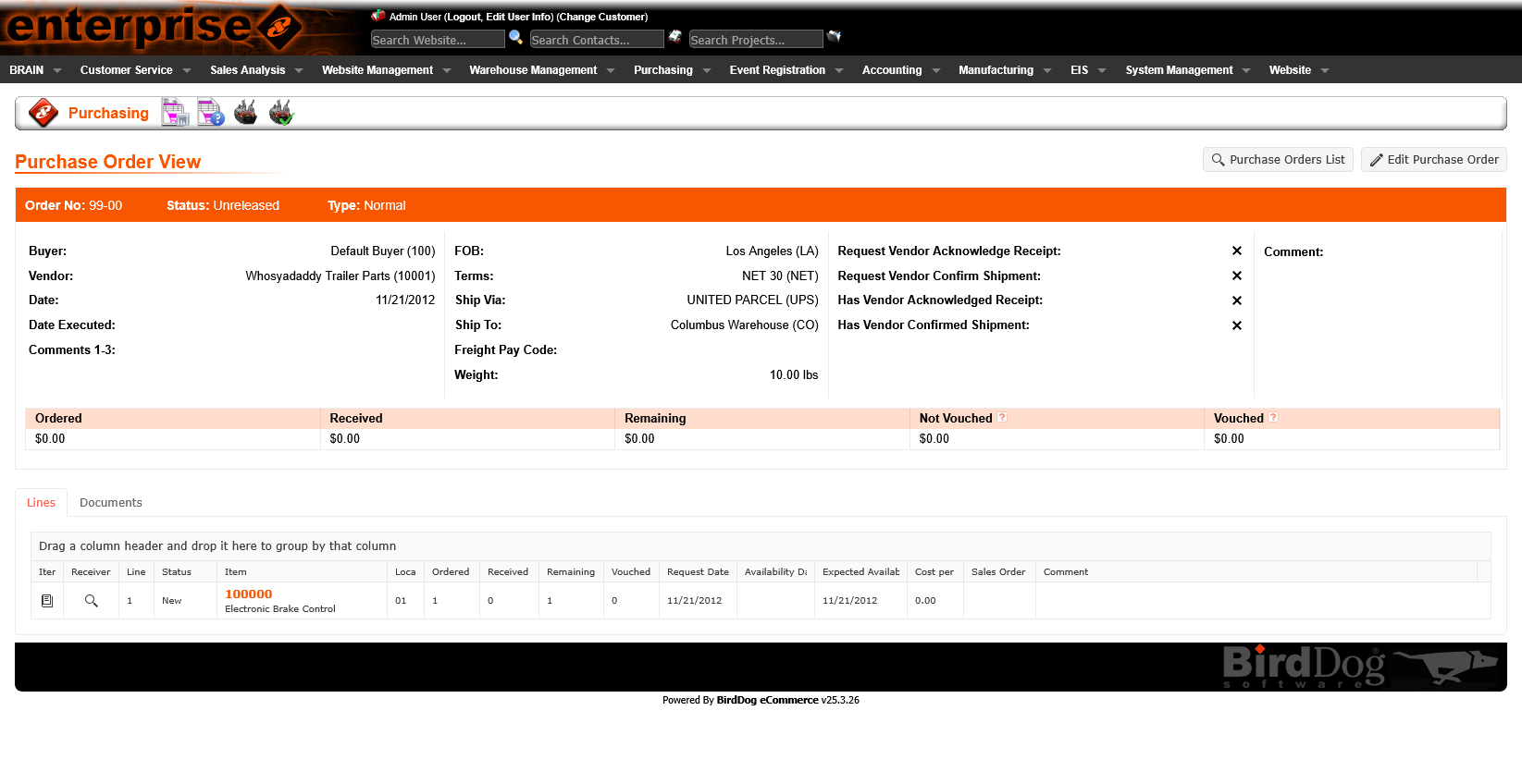Purchase Order detail — after