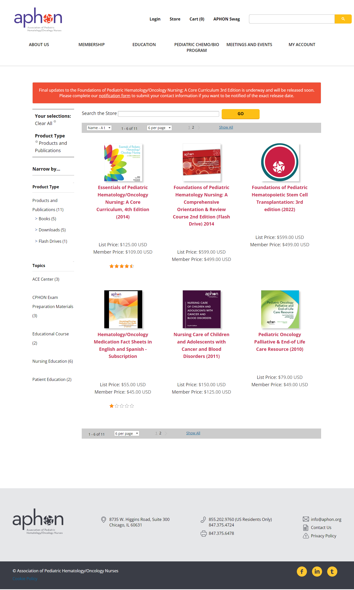 APHON.org store redesign