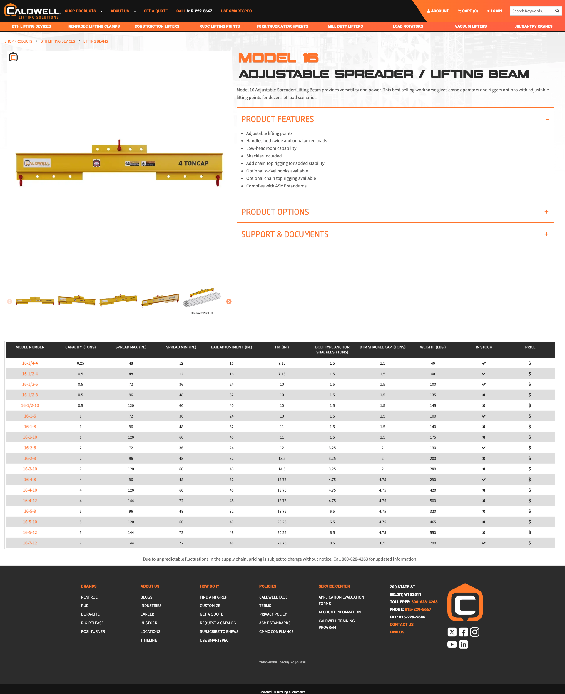 Caldwell product pages redesign